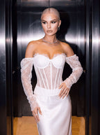 Lace corset with sleeves